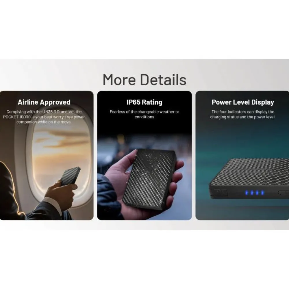 Hot Varavirtalähde Pocket 10000 10000mAh USB-C Aggregaatit