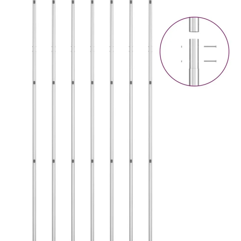 Verkkoaita tolpilla galvanoitu teräs 15x1,5 m hopea*FinePRICE
