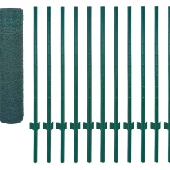 Outlet Verkkoaita tolpilla teräs 25x0.5m silmäkoko 25mm vihreä Aitaverkot