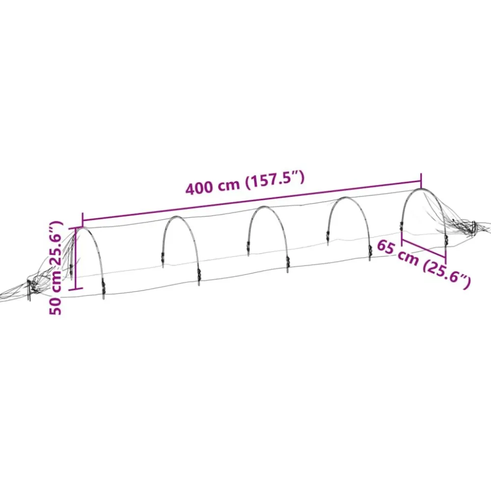 Verkkotunneli 1,5x5 m lasikuitu ja PP (09279)*FinePRICE