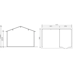 Hot Vierasmaja katoksella Tilburg 9,5 + 13,8 m² harmaa Kesämökit