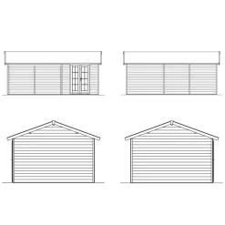 Hot Vierasmaja katoksella Tilburg 9,5 + 13,8 m² harmaa Kesämökit