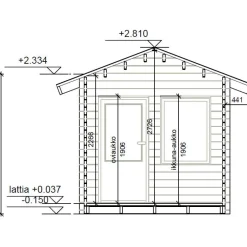 Vierasmaja V-S, 7m², harjakatto*LP Garden Online