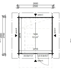Vierasmaja V-S, 7m², harjakatto*LP Garden Online