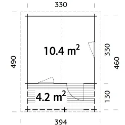 Vierasmaja Emma 10,4+4,2 m²*Palmako Best