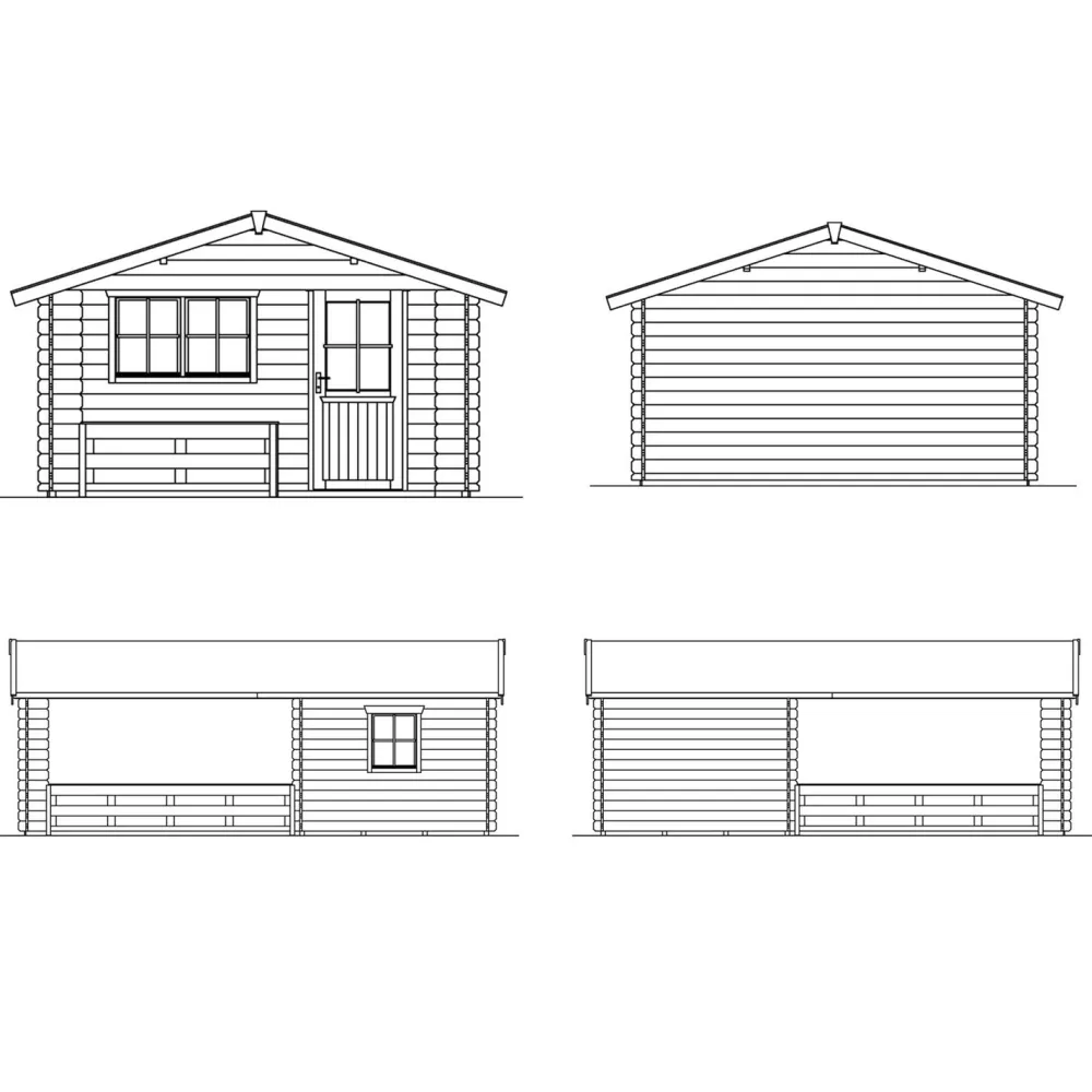 Vierasmaja Alicante 3 9,5 + 13,8 m²*Skan Holz Best