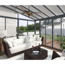 Clearance Viherhuone SanRemo Veranda, 16.3m², 3x5.46ft, harmaa Seinäkasvihuoneet|Kasvihuoneet Kennolevyllä