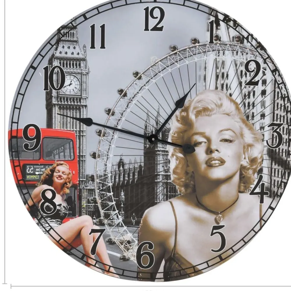Vintagetyylinen seinäkello marilyn monroe 60 cm*FinePRICE Discount