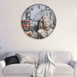 Vintagetyylinen seinäkello marilyn monroe 60 cm*FinePRICE Discount