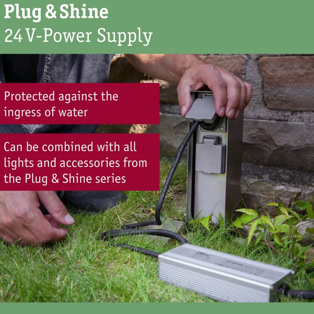 Outlet Virtalähde Plug & Shine 75W 230/24V DC IP67 ulkovalaistukseen antrasiitti Ulkovalaisintarvikkeet