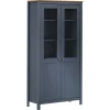 Vitriini Hill harmaa 85x37x170,5 cm täysi mänty (89013) Vitriinit