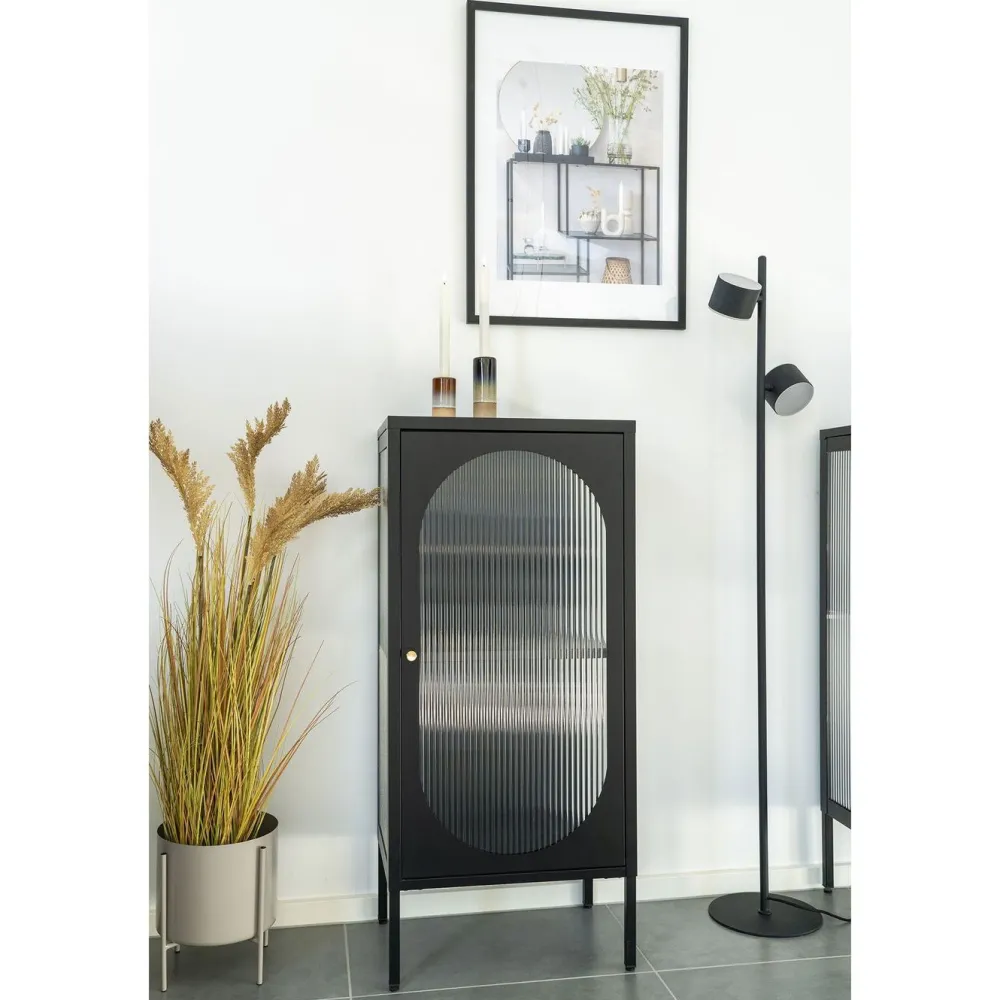 New Vitriini Adelaide, 50x35x110cm, musta Vitriinit