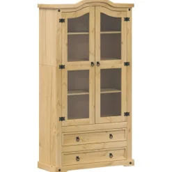 Vitriinikaappi Corona 99x43x187 cm täysi mänty (05682) Vitriinit