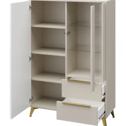 Vitriinikaappi 2D2SZ XYLIX, beige*Nomla New