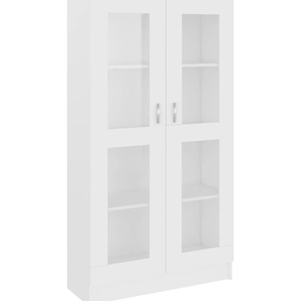 Discount Vitriinikaappi valkoinen 82,5x30,5x150 cm lastulevy Vitriinit