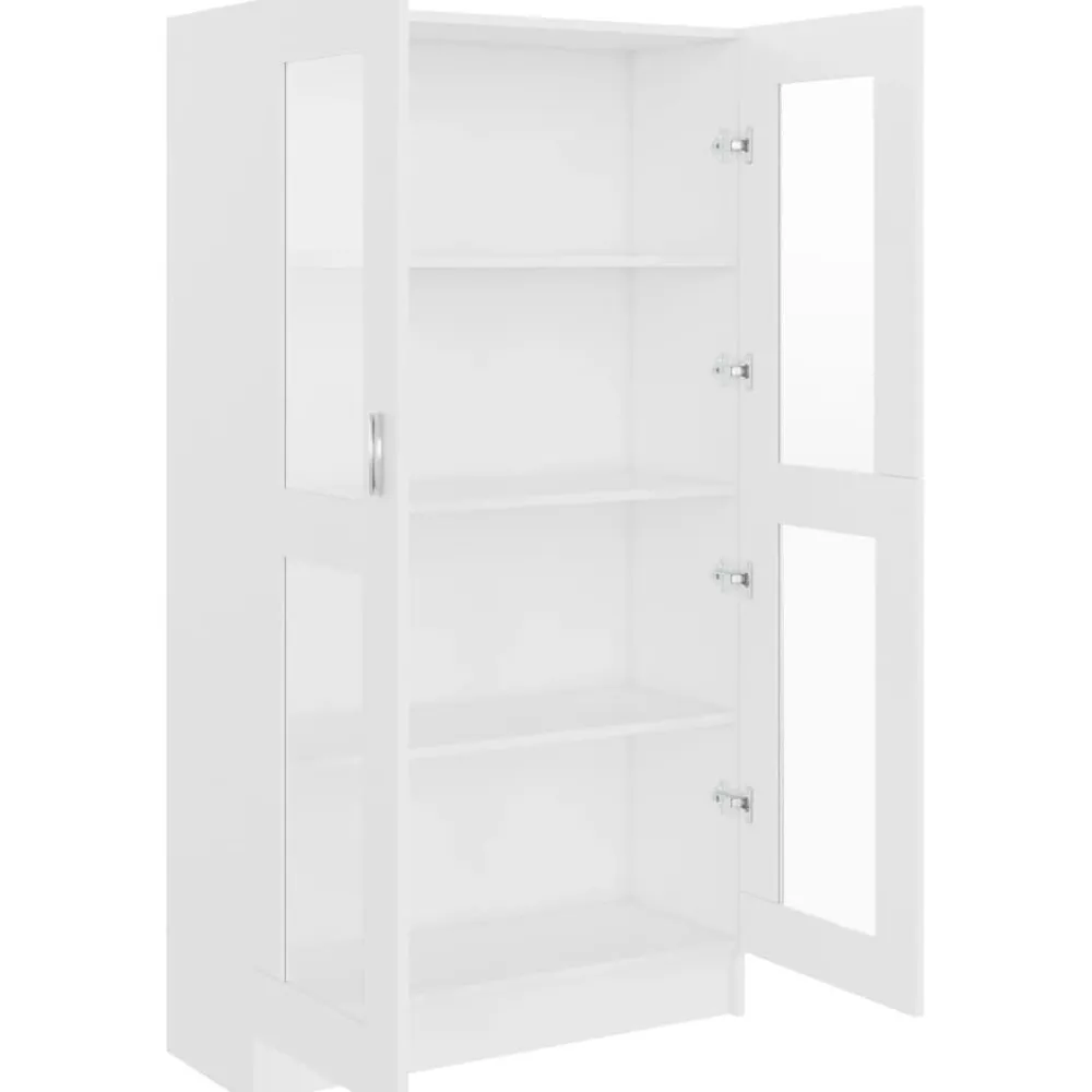 Discount Vitriinikaappi valkoinen 82,5x30,5x150 cm lastulevy Vitriinit