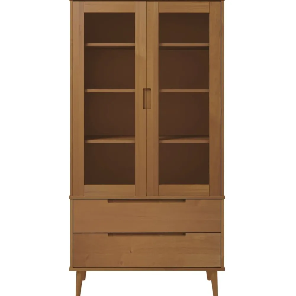 Vitriini MOLDE ruskea 90x35x175 cm täysi mänty (13413)*FinePRICE New