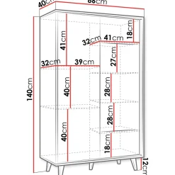Vitriini FERIDO 2D, 86x140cm, ruskea*Nomla Outlet