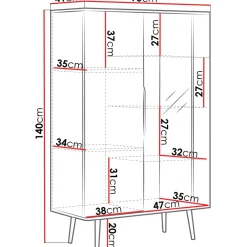 Vitriini WIT2D PINELLI PN-05, 90x140cm, musta/ruskea*Nomla Best