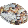 WC-istuimen kansi soft-close MDF pikkukivikuvio*FinePRICE