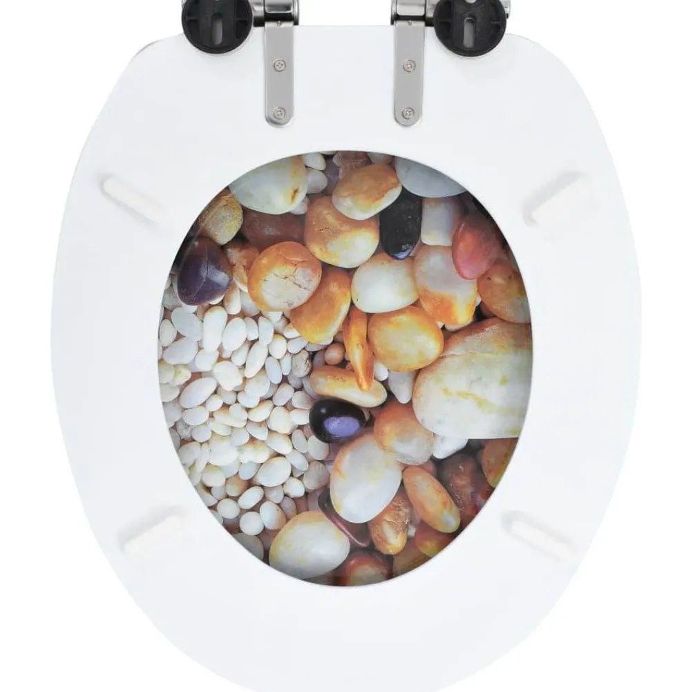 WC-istuimen kansi soft-close MDF pikkukivikuvio*FinePRICE