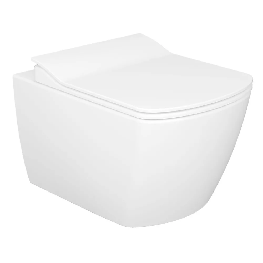 Hot WC-istuin Elegant Rim-Off seinämalli valkoinen soft-close kansi Wc-Istuimet Ilman Huuhtelukaulusta