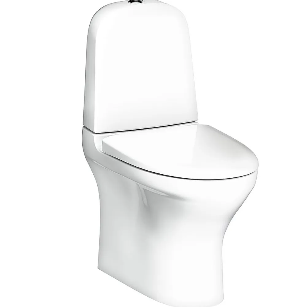 WC-istuin Estetic 8300 piilo S/P-lukko, Hygienic Flush, C+, valkoinen Wc-Istuimet, Viemäröinti Lattiaan (S-Lukko)|Wc-Istuimet Ilman Huuhtelukaulusta
