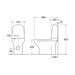 WC-istuin Estetic 8300 piilo S/P-lukko, Hygienic Flush, C+, mattavalkoinen*Gustavsberg New