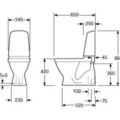 New WC-istuin Nautic 1500 Hygienic Flush kaksoishuuhtelu 4/2,5 l S-lukko avoin huuhtelukaulus soft closing kansi Wc-Istuimet, Viemäröinti Lattiaan (S-Lukko)|Wc-Istuimet Ilman Huuhtelukaulusta