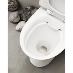 WC-istuin Standard, piilo-S-lukko, 2-huuhtelu, huuhtelukaulukseton, sis. kansi*Ido