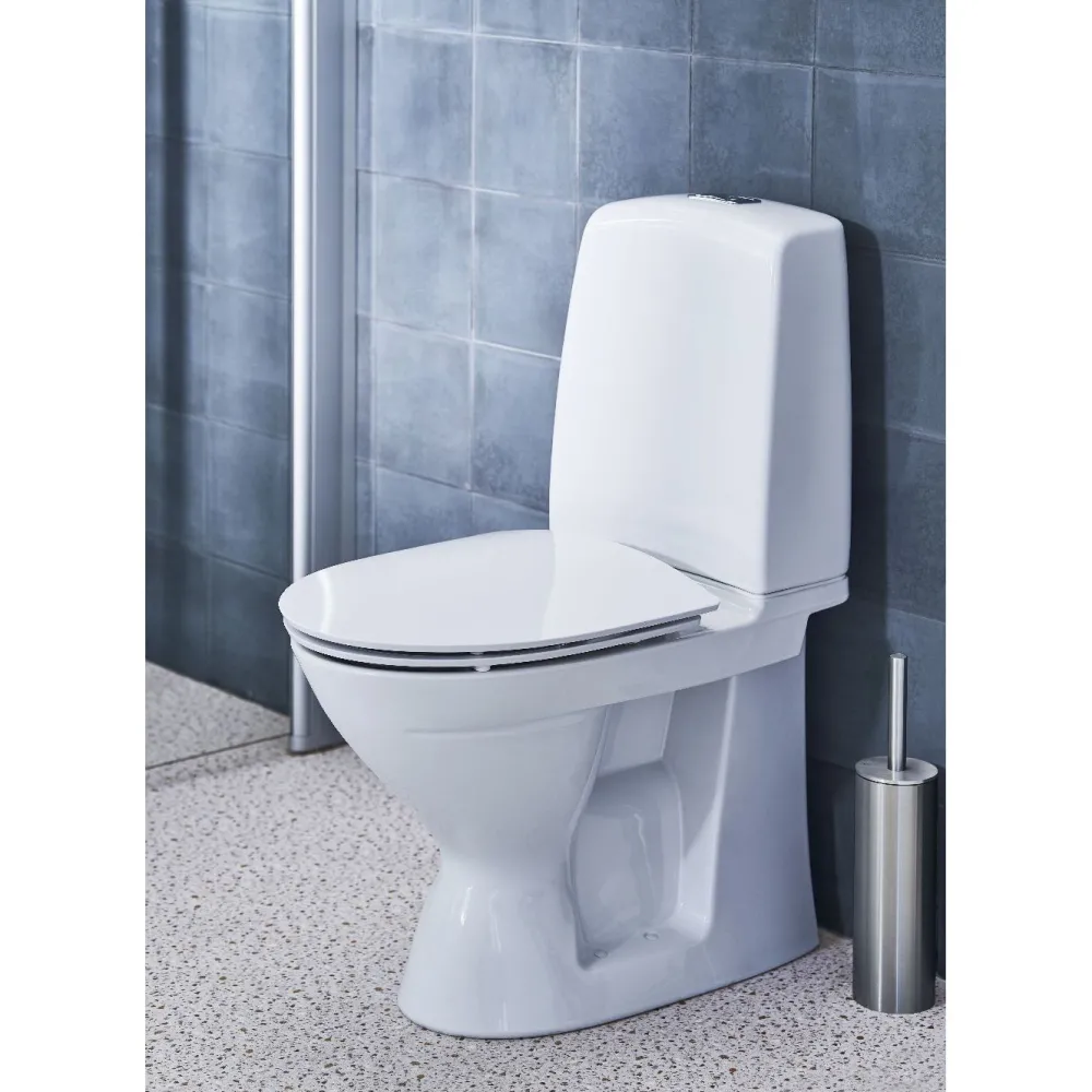 WC-istuin Standard, piilo-S-lukko, 2-huuhtelu, huuhtelukaulukseton, sis. kansi*Ido
