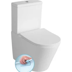 WC-istuin Pako Rimless soft-close -kannella kaksoishuuhtelu, valkoinen*Interia New