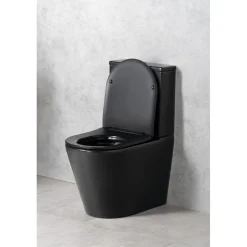 Outlet WC-istuin Pako Rimless soft-close -kannella kaksoishuuhtelu, mattamusta Wc-Istuimet Ilman Huuhtelukaulusta|Wc-Istuimet, Viemäröinti Taakse (P-Lukko)