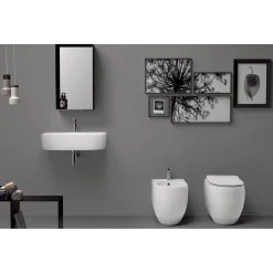 WC-istuin Flo S/P-lukko lattiamalli valkoinen*Kerasan