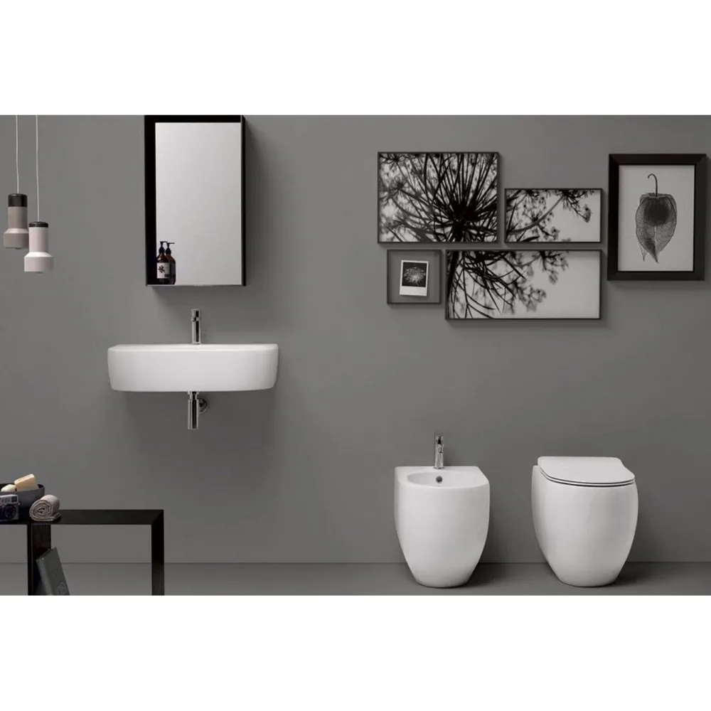 WC-istuin Flo S/P-lukko lattiamalli valkoinen*Kerasan