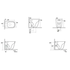 WC-istuin Tribeca Rimless 5114 Rimless seinämalli matta eri värejä Wc-Istuimet Ilman Huuhtelukaulusta|Wc-Istuimet, Viemäröinti Taakse (P-Lukko)
