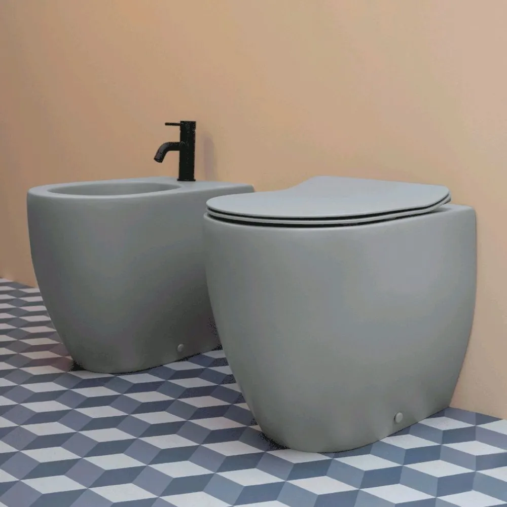 Outlet WC-istuin Glomp, back to wall, huuhtelukaulukseton, matta, eri värejä Wc-Istuimet Ilman Huuhtelukaulusta