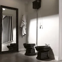 Clearance WC-istuin Retro High, S-lukko, kiiltävä musta, eri värejä Wc-Istuimet, Viemäröinti Lattiaan (S-Lukko)
