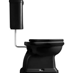 New WC-istuin Retro Low, P-lukko, kiiltävä musta, eri värejä Wc-Istuimet, Viemäröinti Taakse (P-Lukko)
