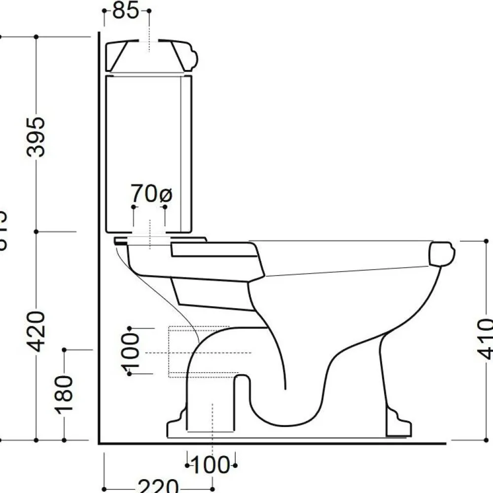 WC-istuin Retro Monoblocco, S-lukko, valkoinen*Lavabo Best