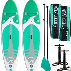 Clearance 2x SUP-lautasetti Standard ilmatäytteinen 275 cm 15 PSI vihreä Vesiurheilu Ja Uimalelut