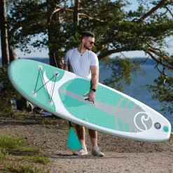 Clearance 2x SUP-lautasetti Standard ilmatäytteinen 275 cm 15 PSI vihreä Vesiurheilu Ja Uimalelut