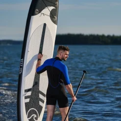 2x SUP-lautasetti XXL ilmatäytteinen 330 cm 15 PSI musta/valkoinen*Deep Sea New