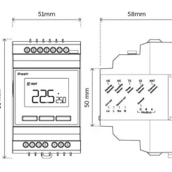 Clearance Yhdistelmätermostaatti Z-Wave DIN Smart 16A Modbus Yhdistelmätermostaatit