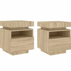 Outlet Yöpöydät LED-valoilla 40x39x48,5 cm, eri värejä ja pakkauskokoja (33073) Huonekalut
